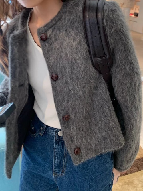 (予約) LIFFEY / Pattern wool crop jacket 1color