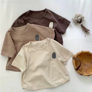 【90-150】夏新作韓国風英字プリントクールネック Tシャツ