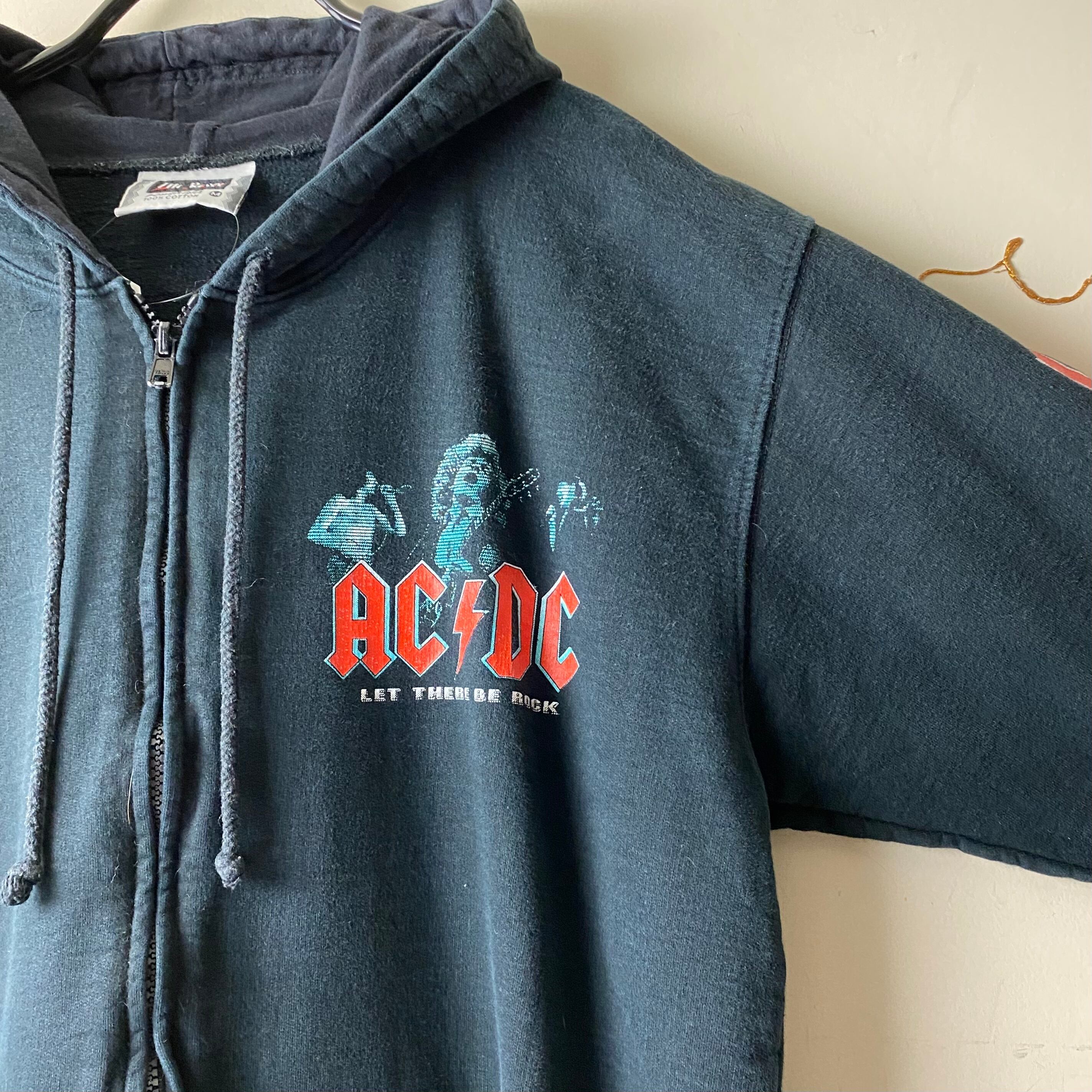 old AC/DC zip-up music sweat parka “let there be rock” | NOIR ONLINE