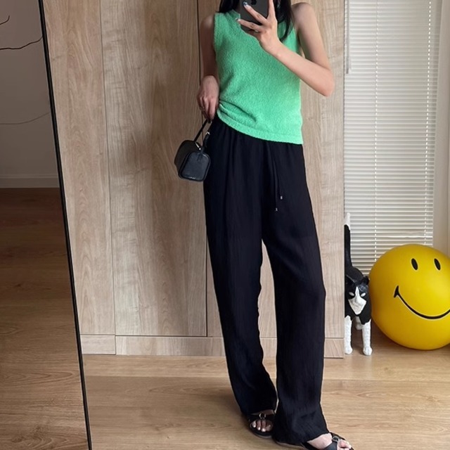 knit green tank top< t1009979>