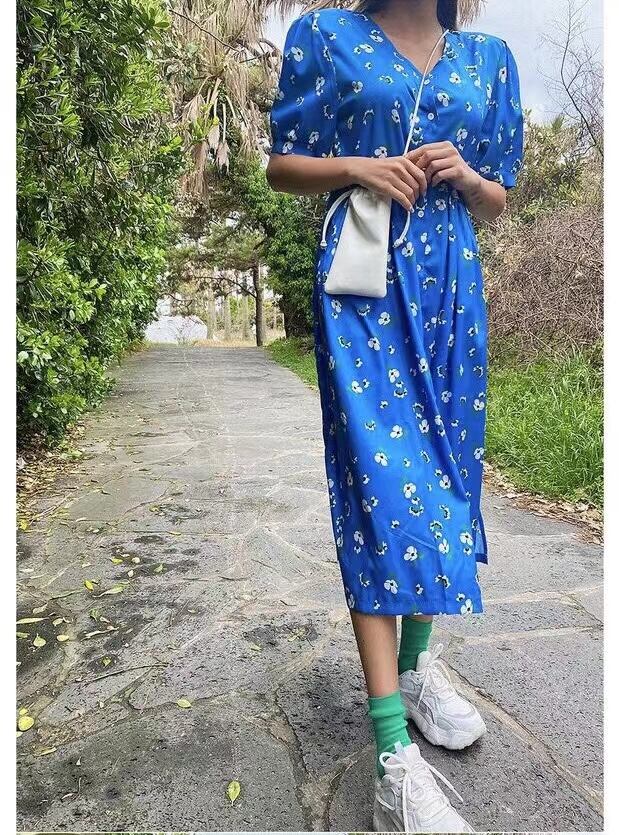 花柄マキシワンピース　AJ22008-6603