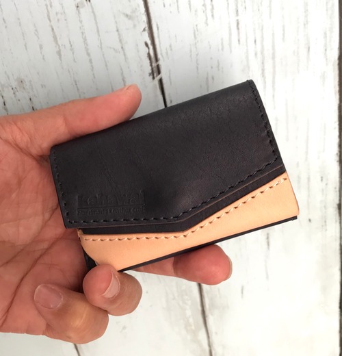 Kahawai ミニマムな財布　Model-01 内ポケット付（紺×肌色）