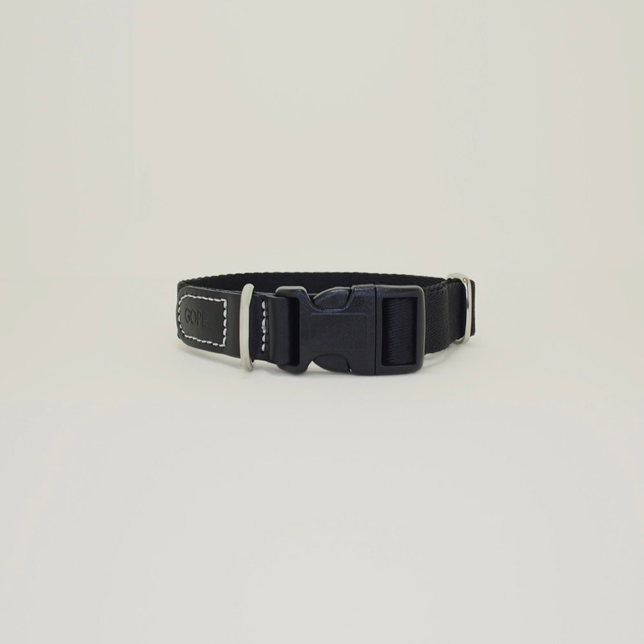 【即納】GOPE Picture Dog Collar  - O-Buckle｜Black × Biack - 2