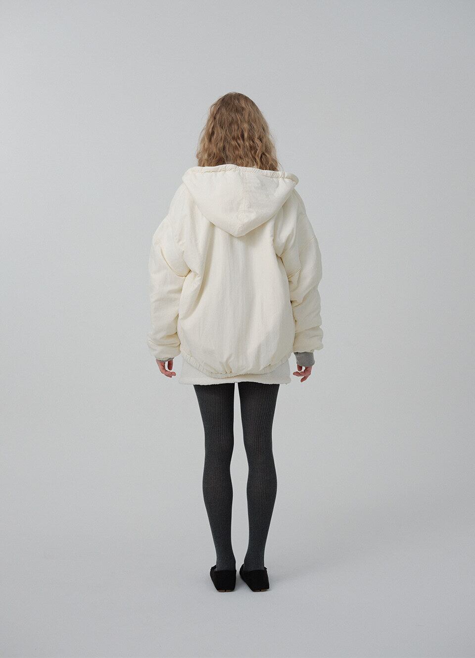 The Barnnet] Snuggle Reversible Hooded Jacket_Ivory 正規品 韓国