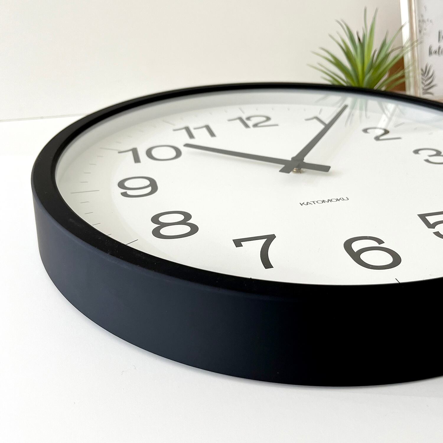 KATOMOKU muku clock 16 LL ブラック km-116BK 掛け時計 | 加藤木工