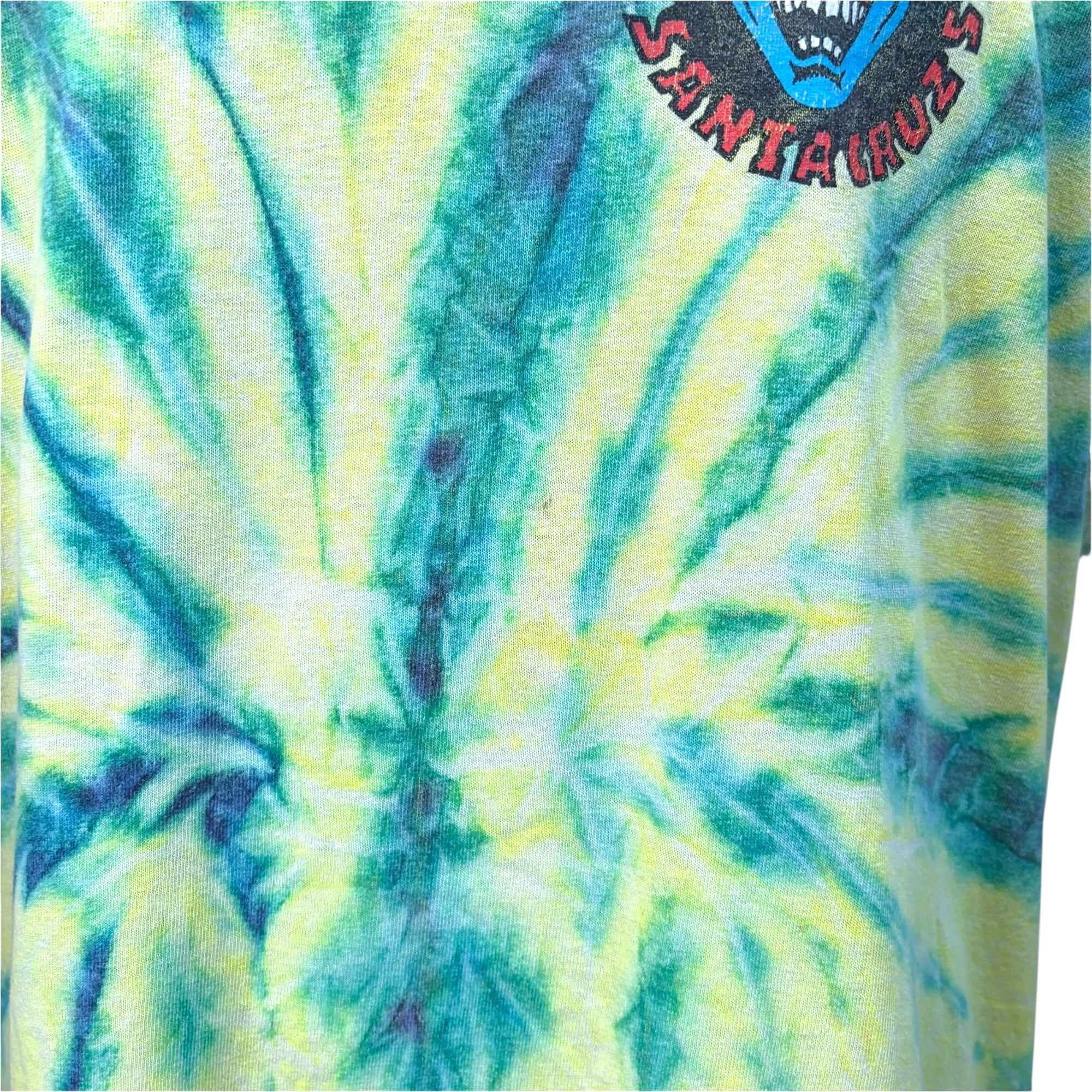SANTA CRUZ】 サンタクルーズ NHSタグ Tシャツ 緑黄色タイダイ XL