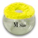 【Mサイズ】イエロー　チンチラ　デグー　砂浴び容器　飛び散り防止　ブラッシング効果  Chinchilla's glass ball for dust bath [M size] fluffy ring is [yellow color] .