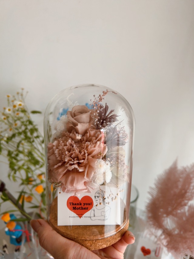 ‘母の日‘ Flower dome　L（beige＆nude pink）