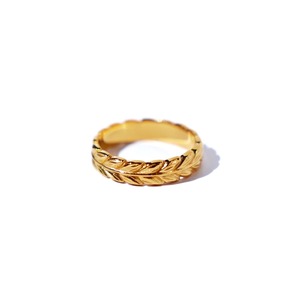 316L Hawaiian maile ring［GOLD］#h18