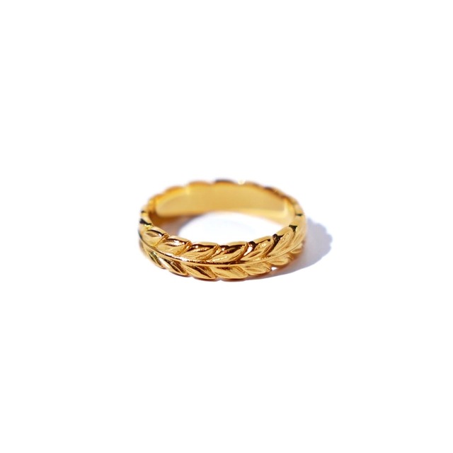 316L Hawaiian maile ring［GOLD］#h18