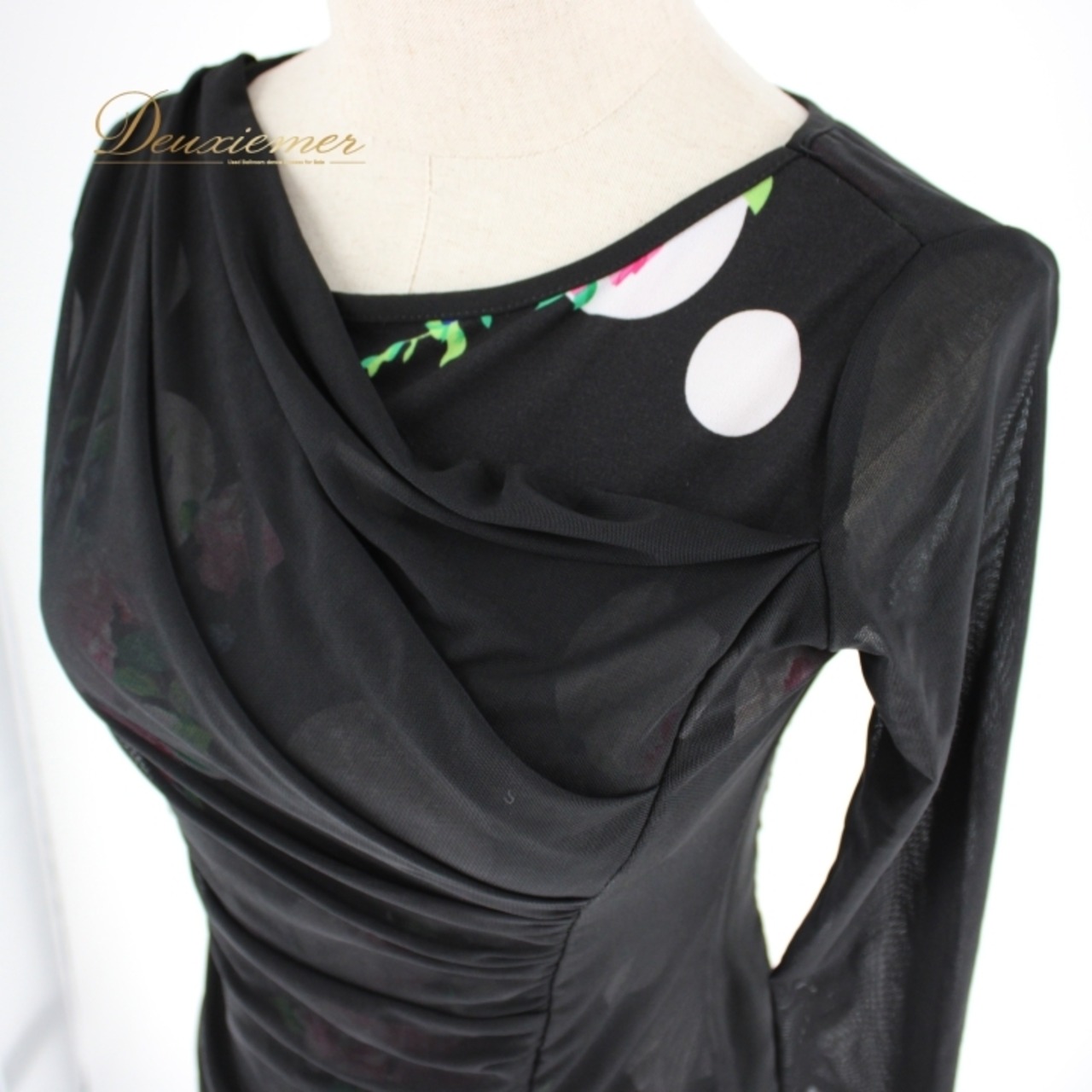 社交ダンス 衣装 スタンダード トップス レッスンウェア レディース 黒 白 ホワイト系 ブラック系 ICHIOKU イチオク レース 長袖 ドット 花柄 ポップ デザイン 伸縮性 レディーストップス 練習用 スポーツウェア ダンスウェア シンプル スタイリッシュ サイズ調整可能 フェミニン おしゃれ コーディネート可能