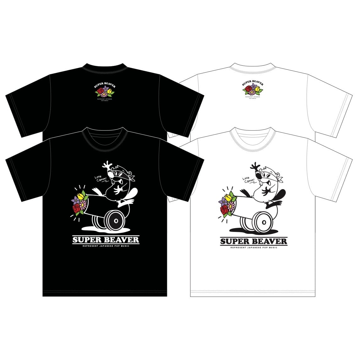 ラブキャノンTシャツ【ブラック・ホワイト】 | SUPER BEAVER OFFICIAL