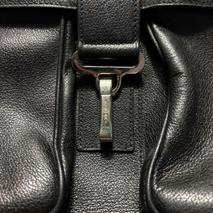 BVLGARI black leather shoulder bag