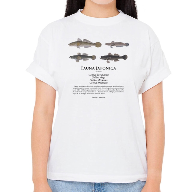 【マハゼ・ヨシノボリ・ウロハゼ・ニシキハゼ】シーボルトコレクション魚譜Tシャツ（高解像・昇華プリント）