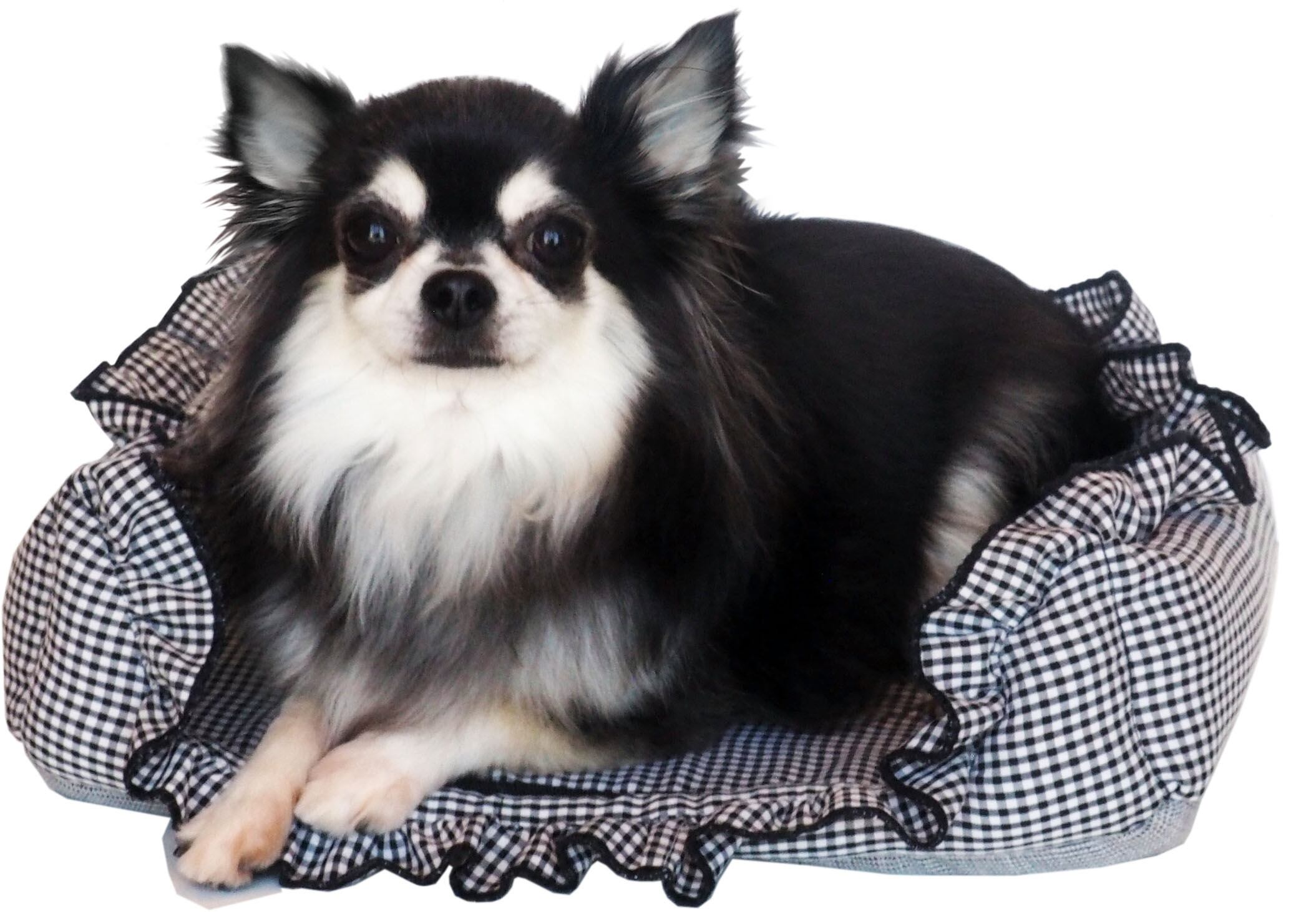 【ドッグベッド】ミニスクエアベッドフリル ピンク/ブルー/ブラック