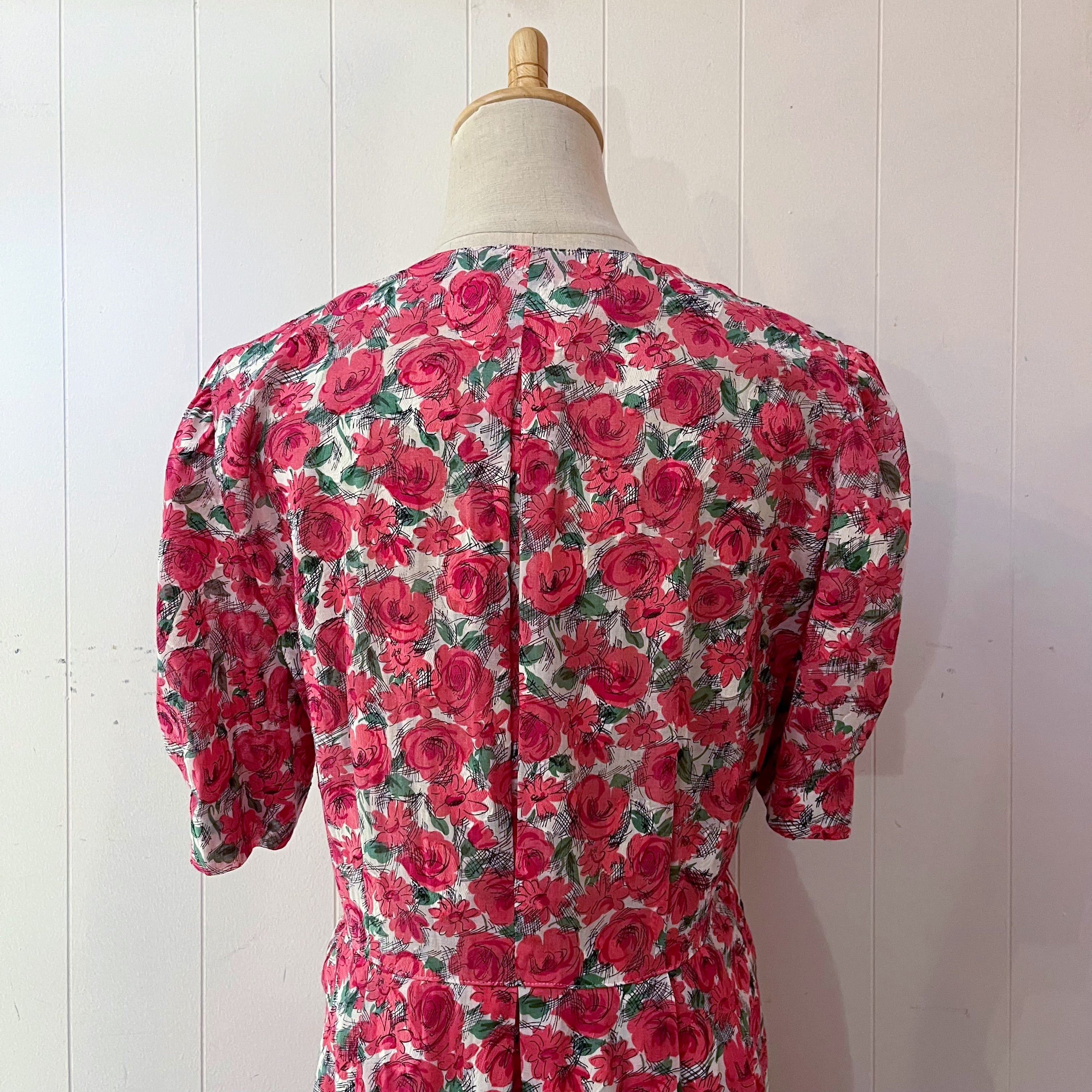 ROBERTA / pink rose garden one-piece