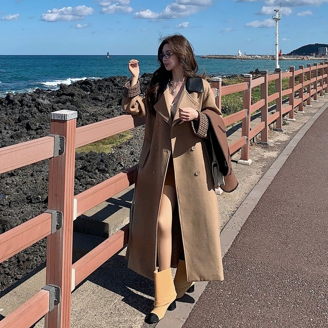 Houndstooth leather coat