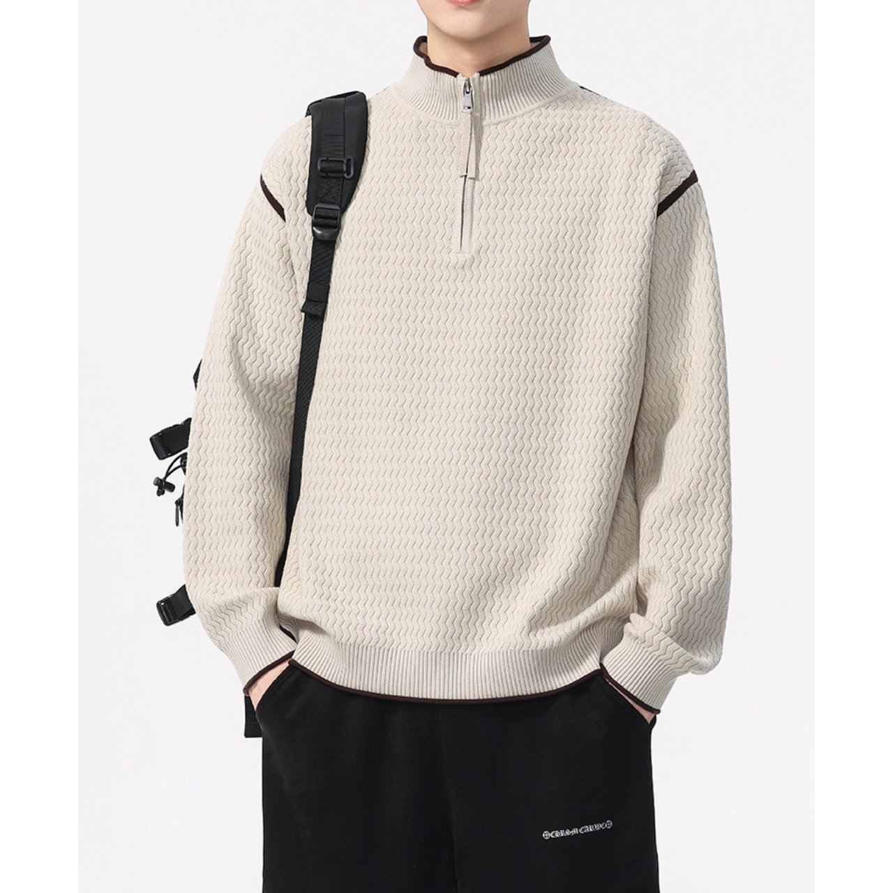 ハーフジップハイネックニット  　TB1784・画像5