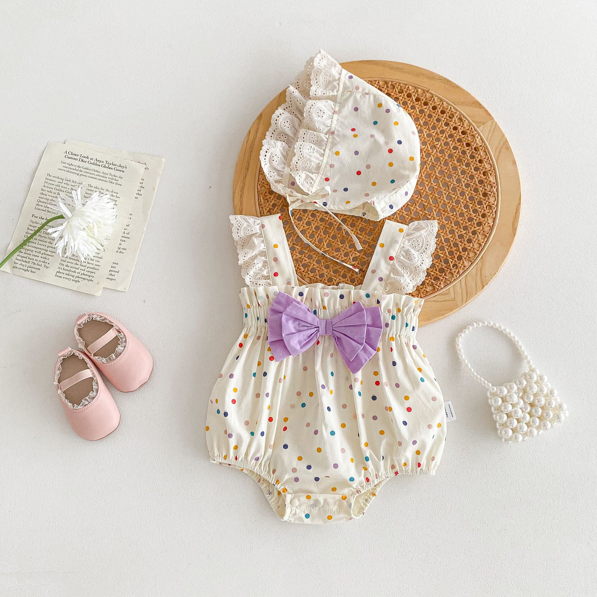 【BABY】フレアノースリーブロンパース