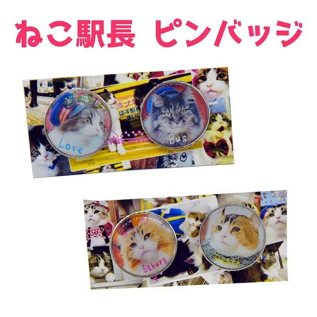 ねこ駅長　ピンズセット