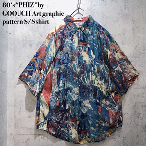 80's"PHIZ"by GOOUCH Art graphic pattern S/S shirt