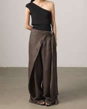 Wrap wide-leg Pants  L0080