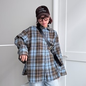 【予約:9月末入荷予定】フランネルbigカフスオーバーSH/サックス