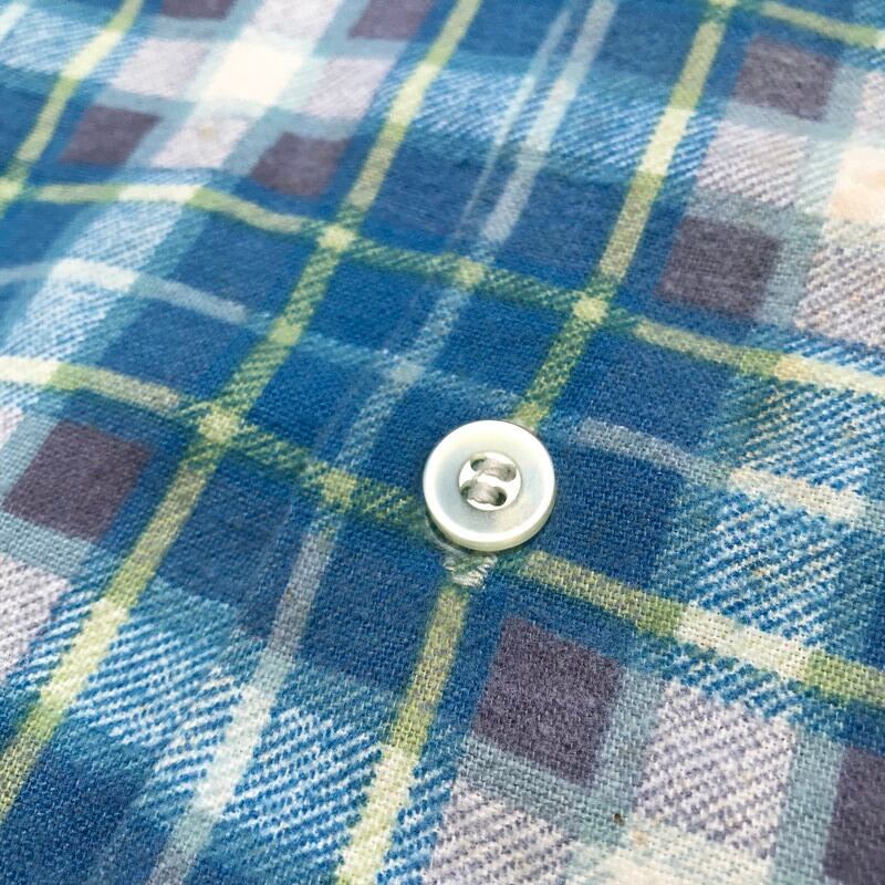 60's SUSSEX サセックス プリントネル チェックシャツ ブルー
