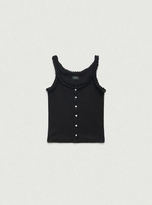 [The Barnnet] Lebeau Button Sleeveless Top_Black 正規品 韓国ブランド 韓国通販 韓国代行 韓国ファッション ザ バーネット ザバーネット 日本 店舗