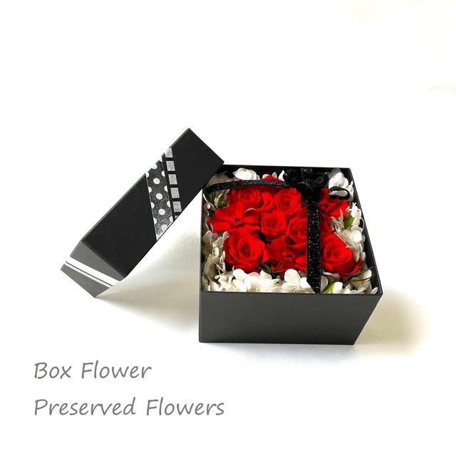 限定１点 サンプル品 ボックスフラワーアレンジメント 角型 プリザーブドフラワー 送料無料 Nemurihana Flower Art Shop