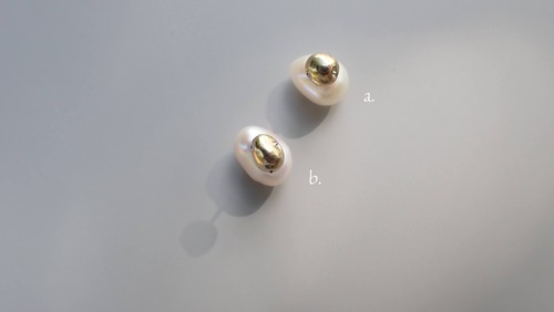 【ジャガイモ】K18 ダイヤモンド スタッズピアス パールキャッチ　半ペア/1個売り