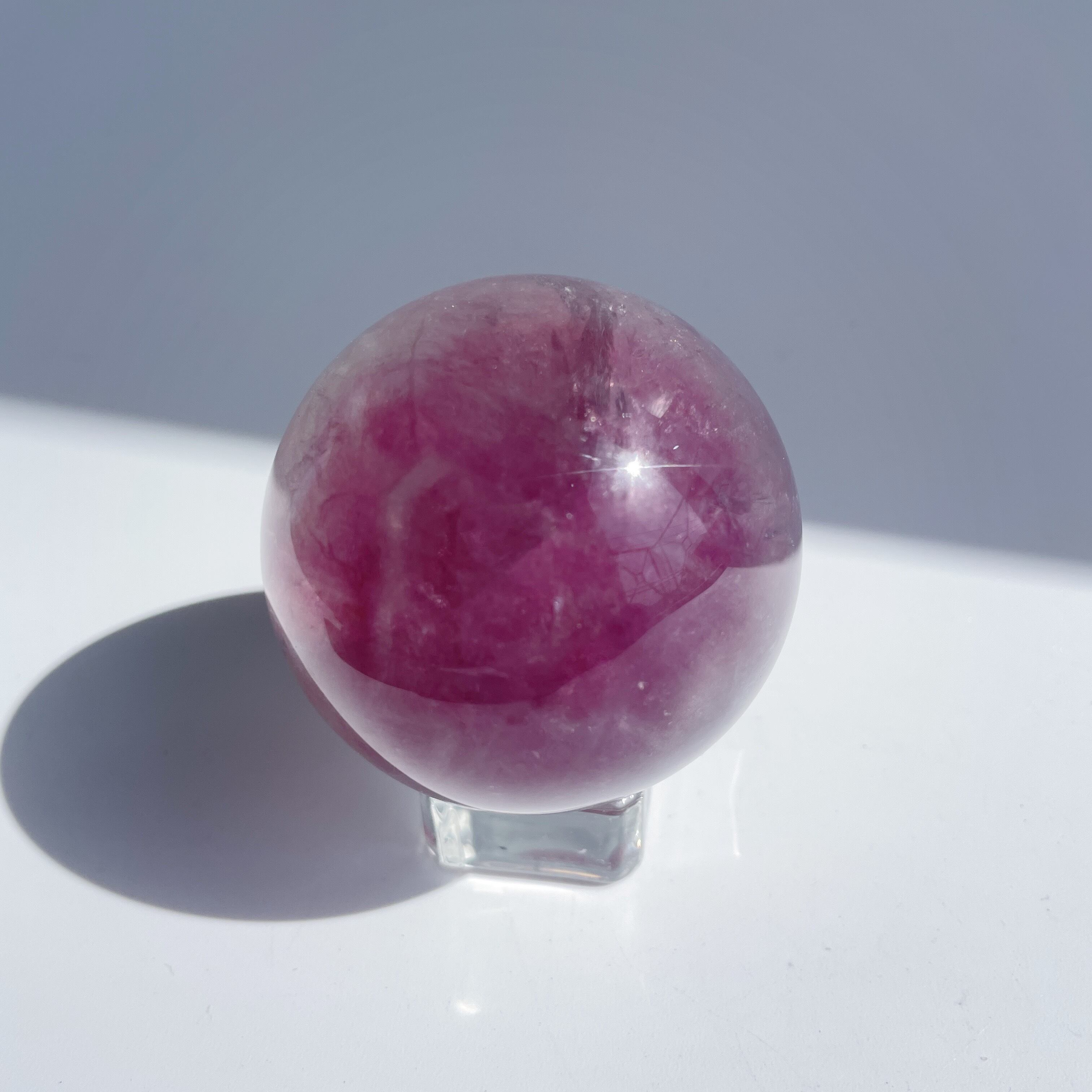 ピンクフローライト スフィア（丸玉）14◇Purple Fluorite Sphere