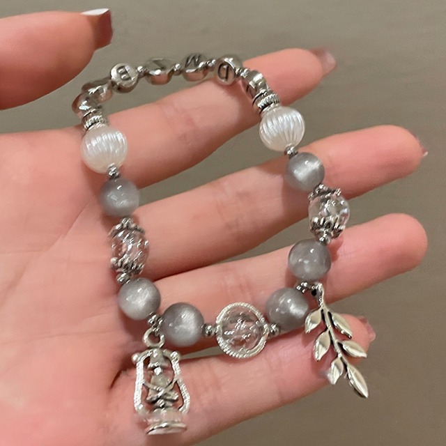 somedayレトロな灯油ランプのリーフブレスレット 2s