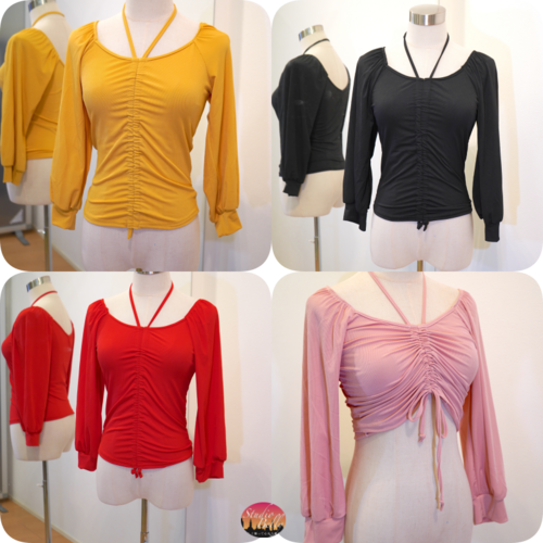 【即日発送】レッスンウエア　長袖トップス　 ４カラー　 25-1058