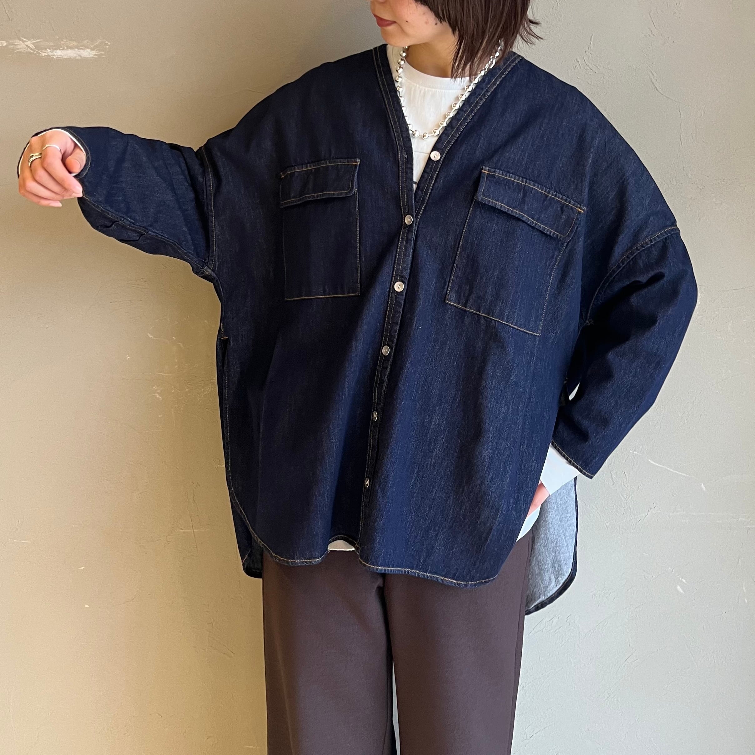 PASSIONE 】Vネックデニムルーズシャツ | valance 福井｜レディース