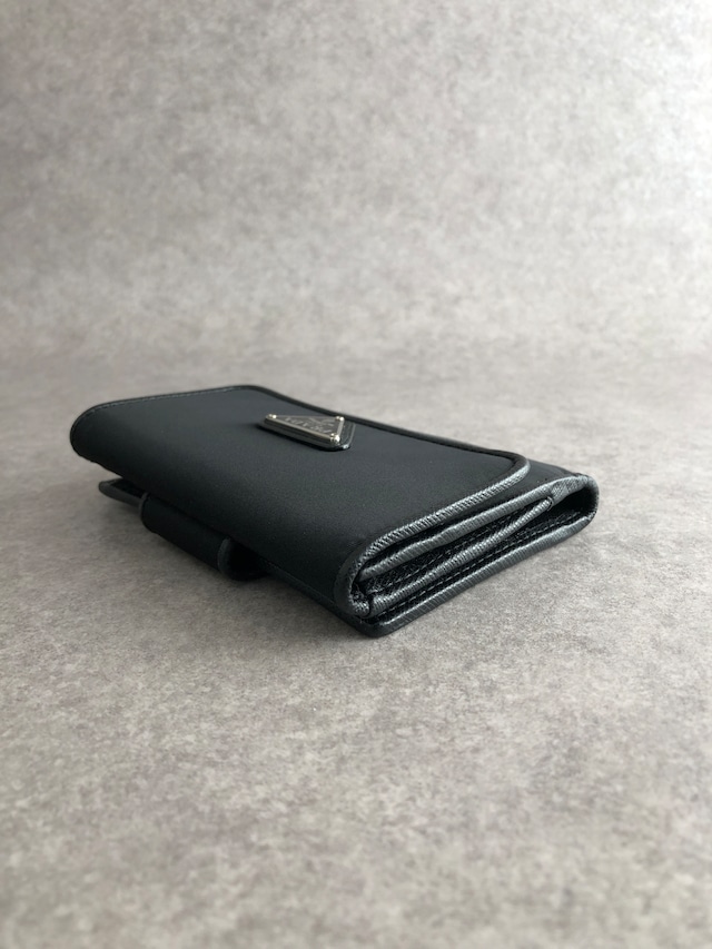 63800 PRADA プラダ 財布 ブラック トライアングルロゴ ナイロン パイピング 二つ折り財布 vintage ヴィンテージ オールド bg5sit