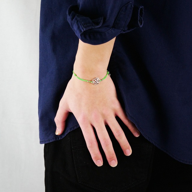 Rose Code Bracelet｜Silver x Green