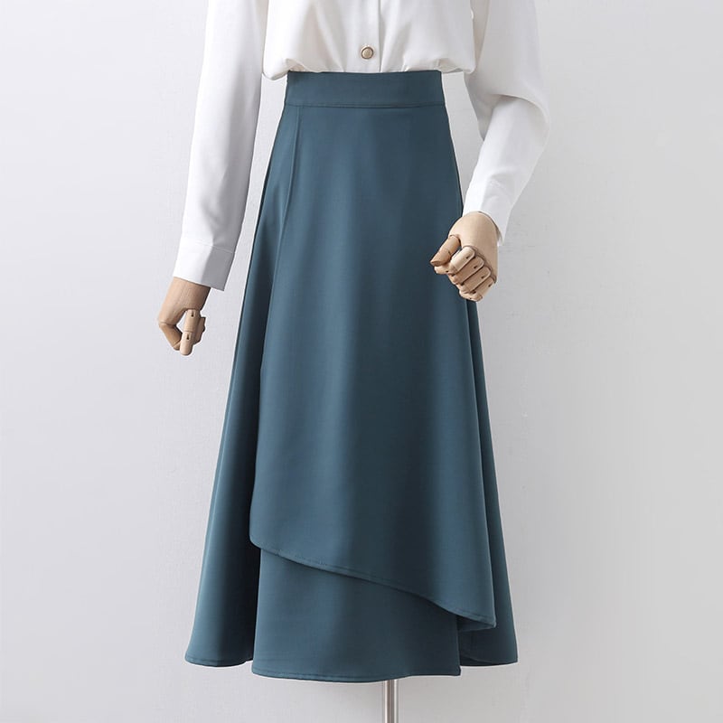 アシンメトリーデザイン ロング スカート 0065