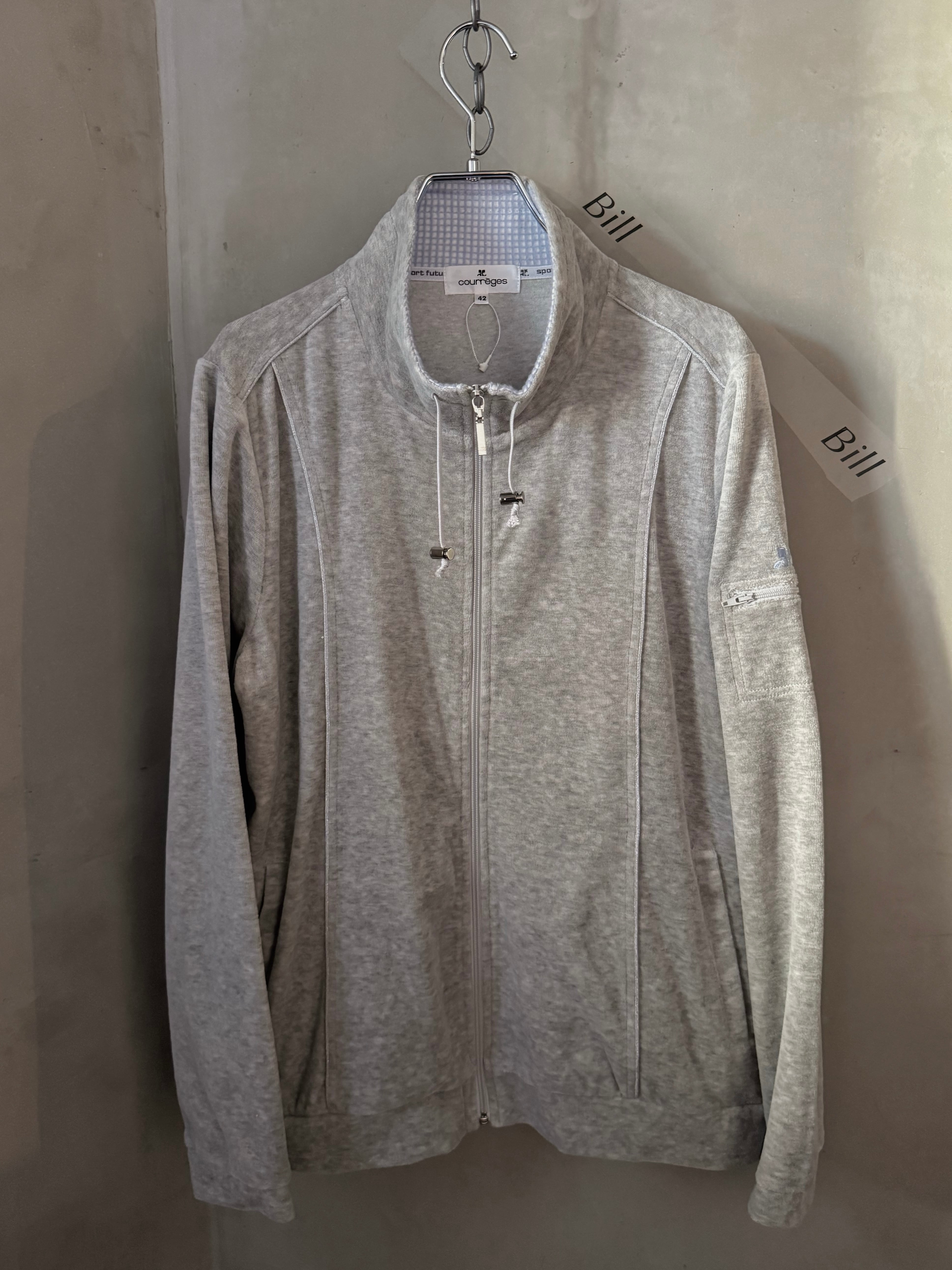 Courrèges ice blue logo velours jumper