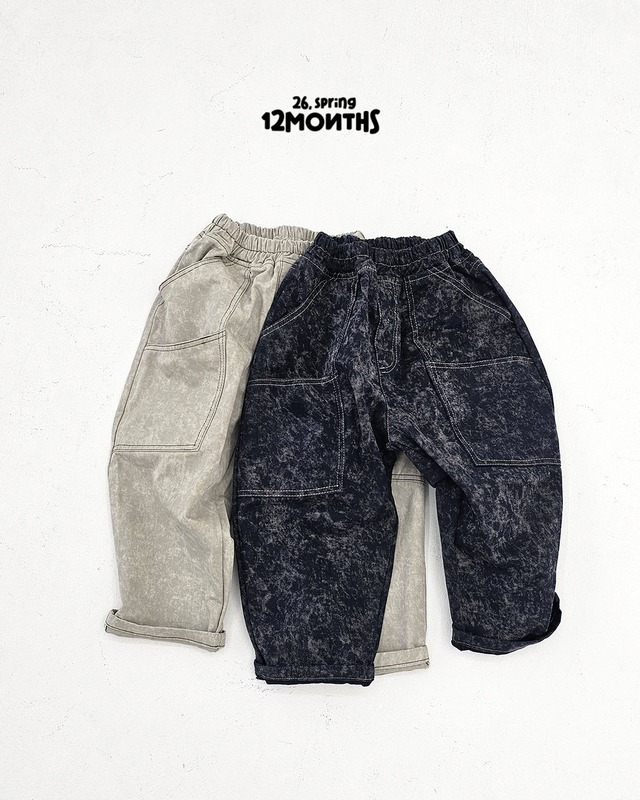 【取寄】12months｜two-tone denim pants｜ツートーンデニムパンツ｜7-19｜kids&jr｜26 spring