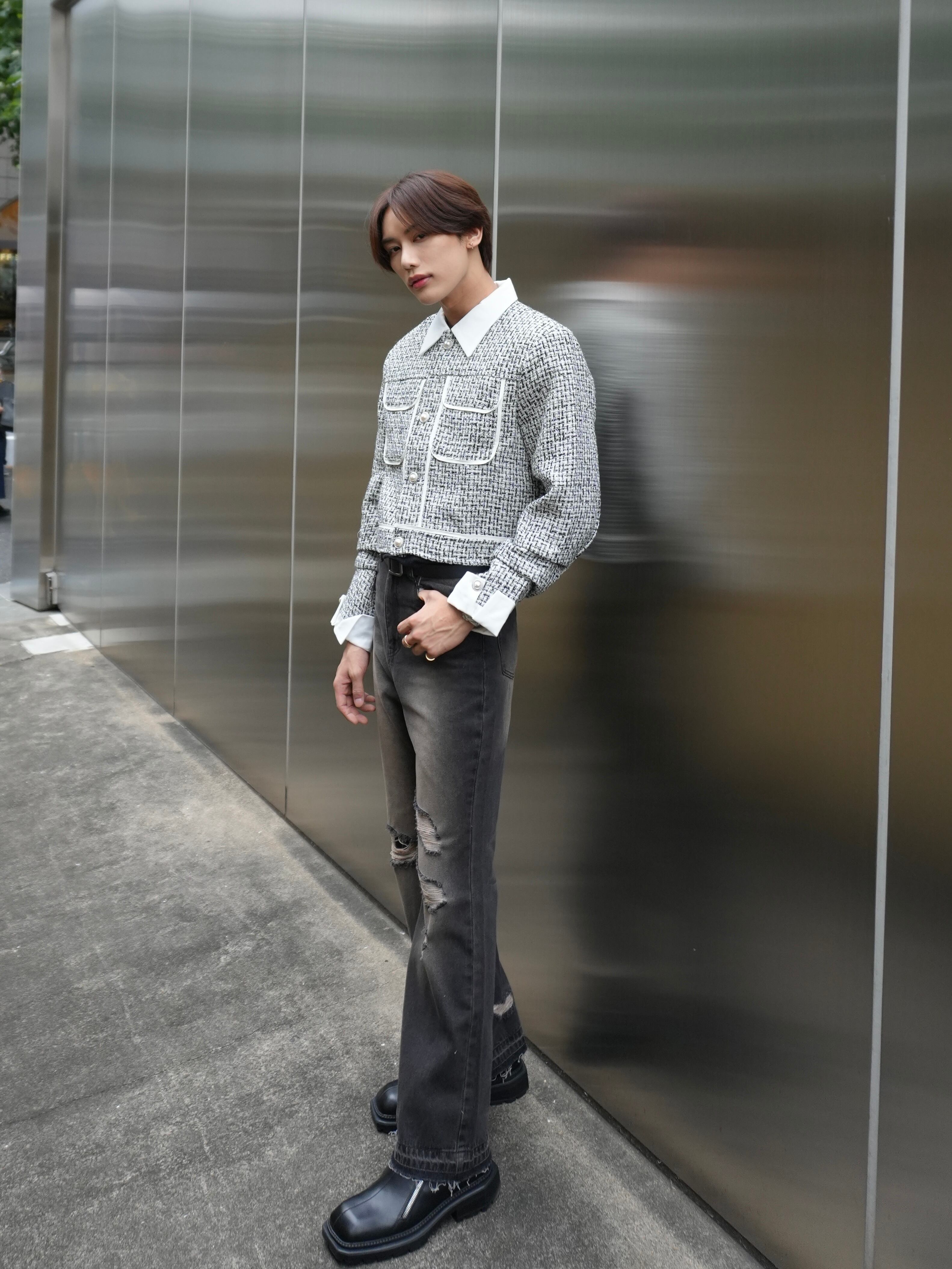 ALUDE SELECT】white tweed jacket | 【ALUDE】韓国メンズファッション