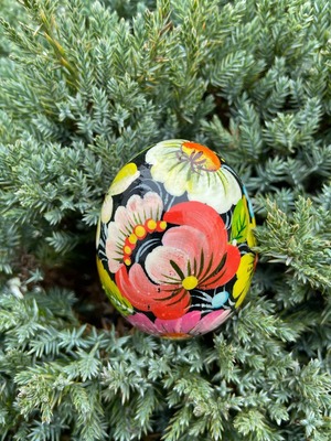 ペトリキウカ塗りのイースター・エッグ 7cm　ホメンコ作