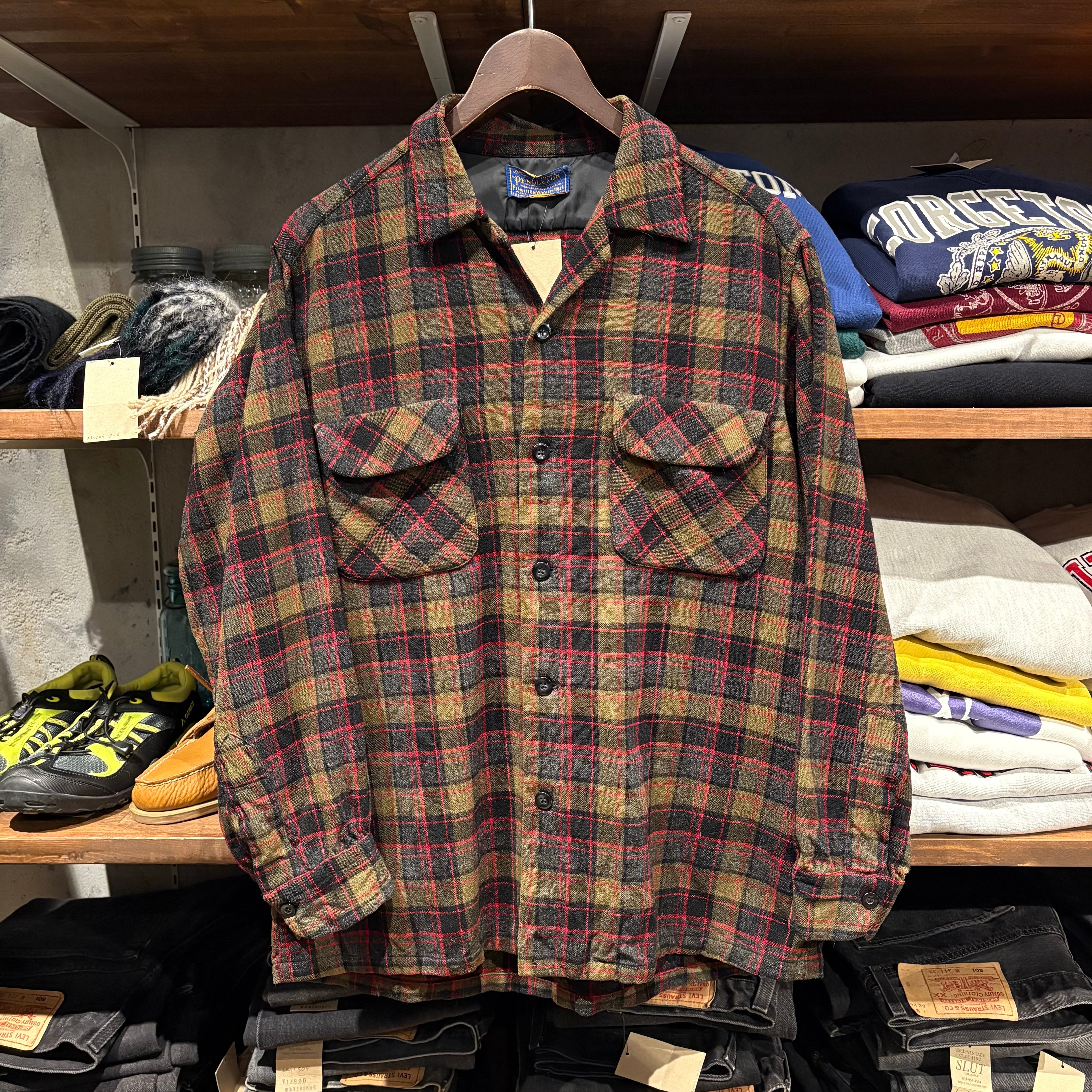希少50年代◎” 50s PENDLETON Board Shirt size:M (brown×black) ペン