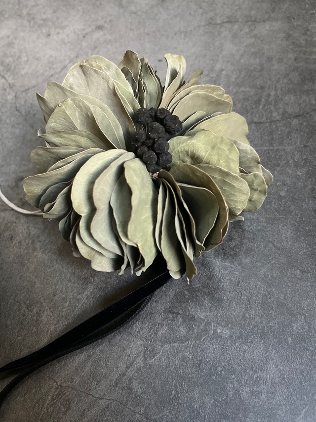 ユーカリ リースと白磁 ヴィンテージトレイ  eucalyptus  wreath vintage tray