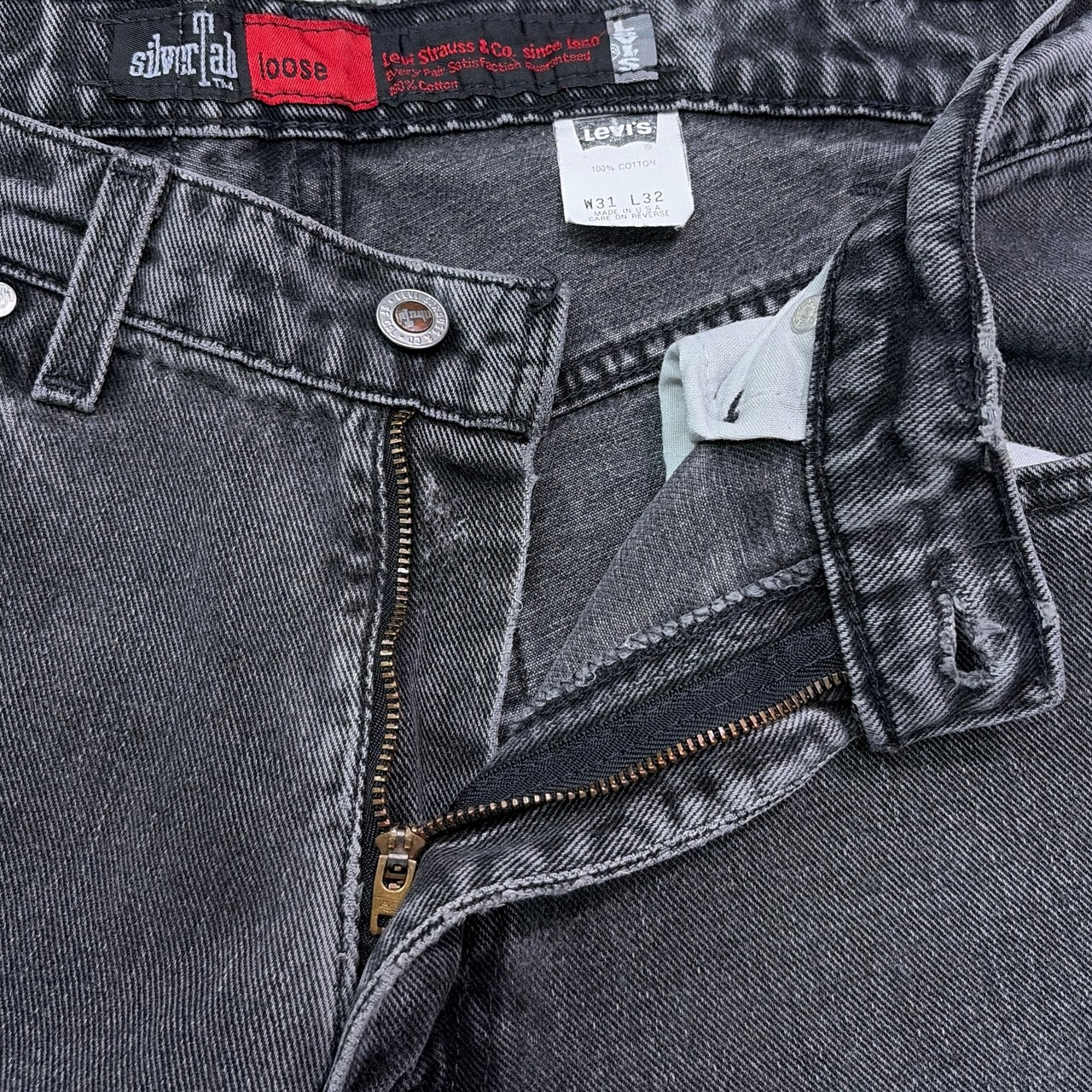 90s LEVIS リーバイス SILVER TAB シルバータブ ルーズ ブラックデニム 