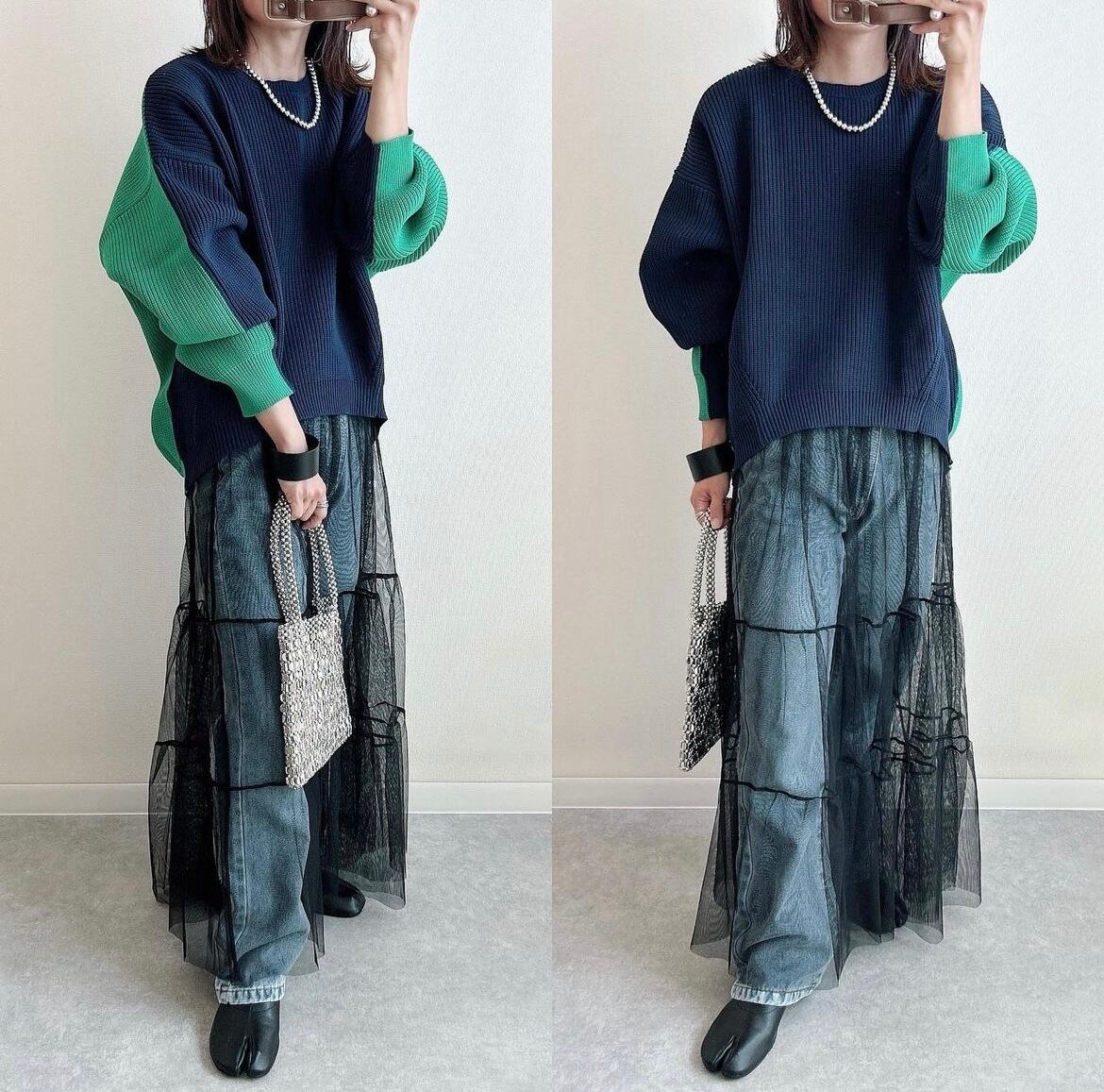 2color / ソフトチュールティアードスカート