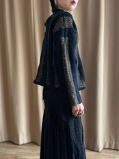 effortless mode black knit cardigan-5168-3