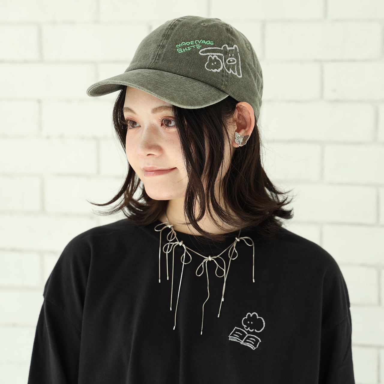 らくがき刺繍CAP / ピンク(MK-456) | もくもくちゃん公式 らくがき刺繍CAP / ピンク(MK-456) | もくもくちゃん公式