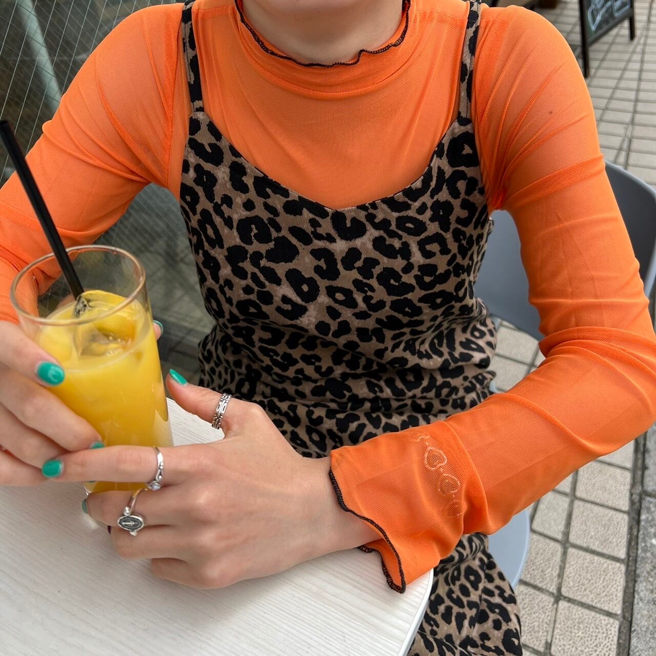 color lib frill sheer tops_LN0935