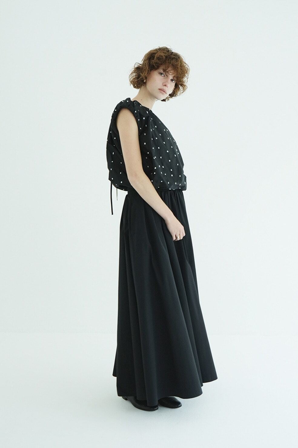 CLANE W FACE DOT SLEEVELESS RIBBON TOPS | FLICKA ASHIYA
